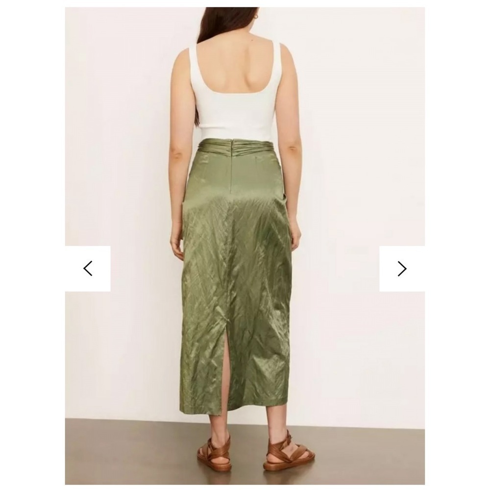 NWOT Vince Twist Front Skirt in Dark Pistachio Size 2 - Picture 5 of 10